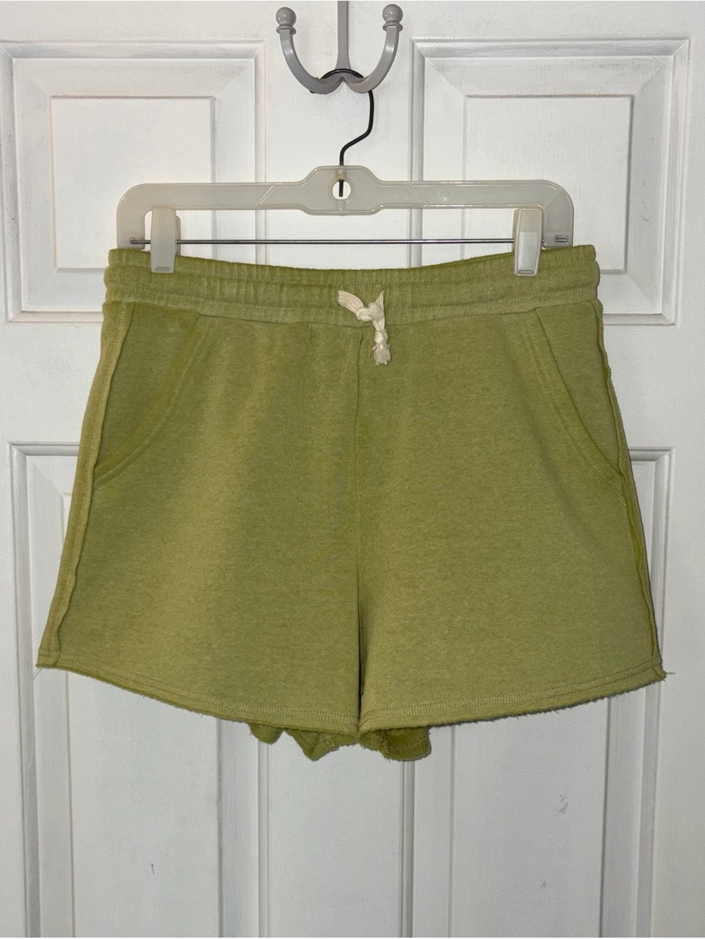 Double Zero Lime Green Terry Fleece Lined Shorts